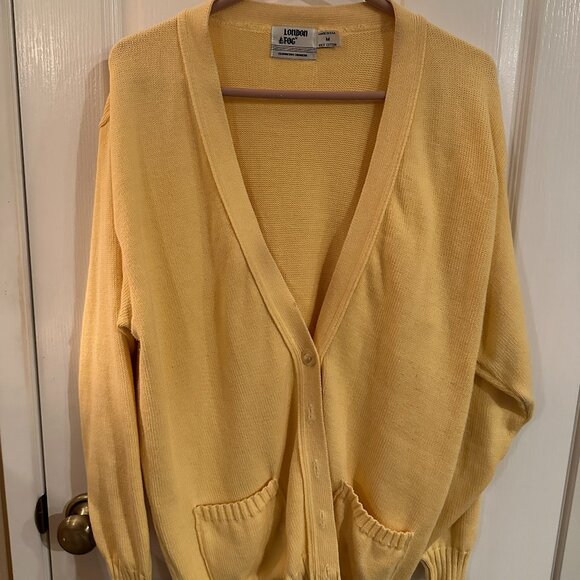 London Fog Sweaters - London Fog Women Cardigan Sweater Size Medium 100% Cotton